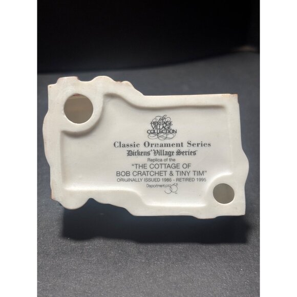 Department 56 Dickens Village Bob Cratchit Tiny Tim Lighted Ornament Vintage 80s - Picture 7 of 10